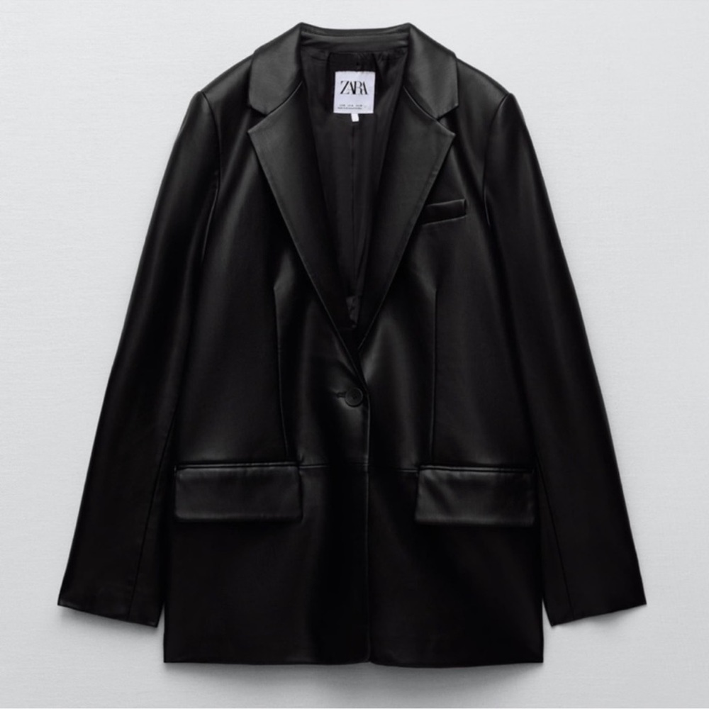 NWT! Zara Faux Leather Blazer (XXL)